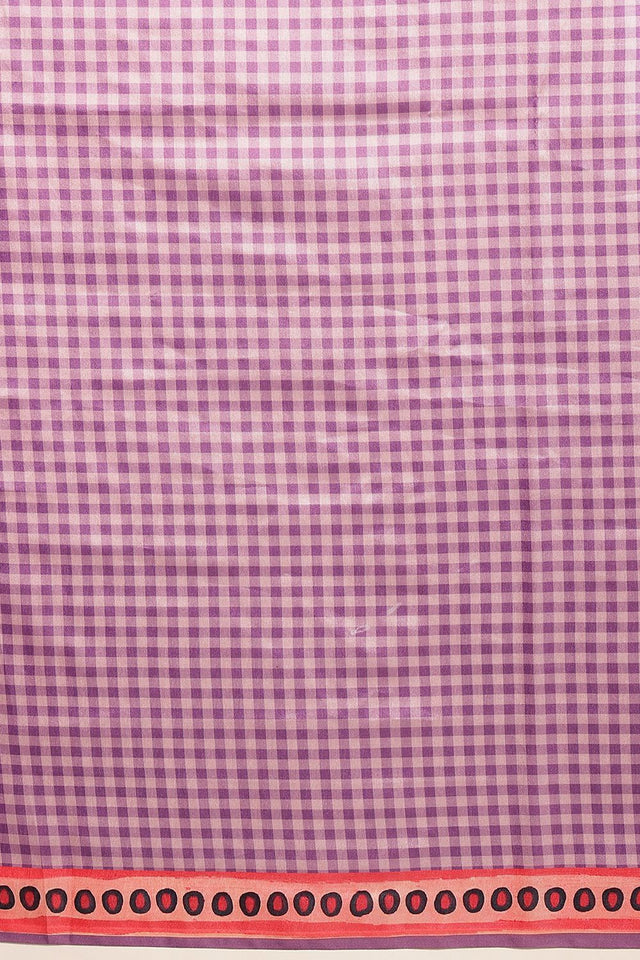 Lavender Checkered Printed Silk Saree (SZ-DGGIA-LV-3220)
