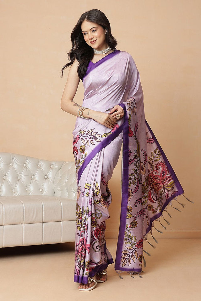 Multi Color Kalamkari Printed Silk Saree (SZ-DGGIA-MUL-3223)