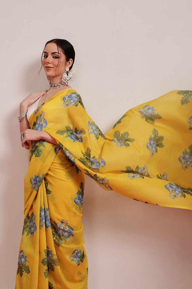 Green Banarasi Abstract Printed Art Silk Saree