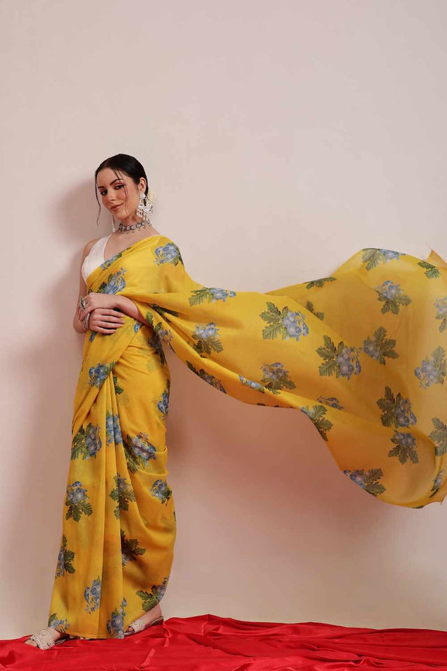 Green Banarasi Abstract Printed Art Silk Saree