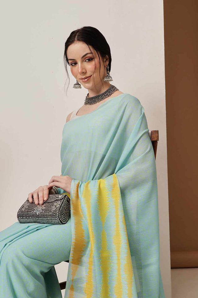 Multi-Color Abstract Printed Cotton Saree