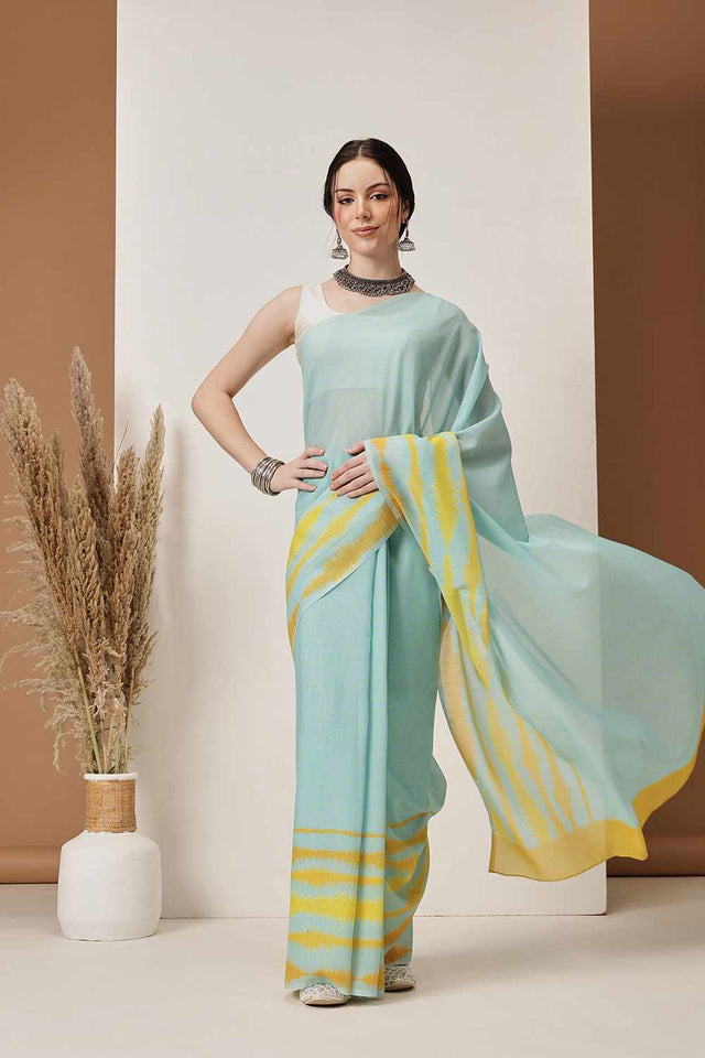 Multi-Color Abstract Printed Cotton Saree