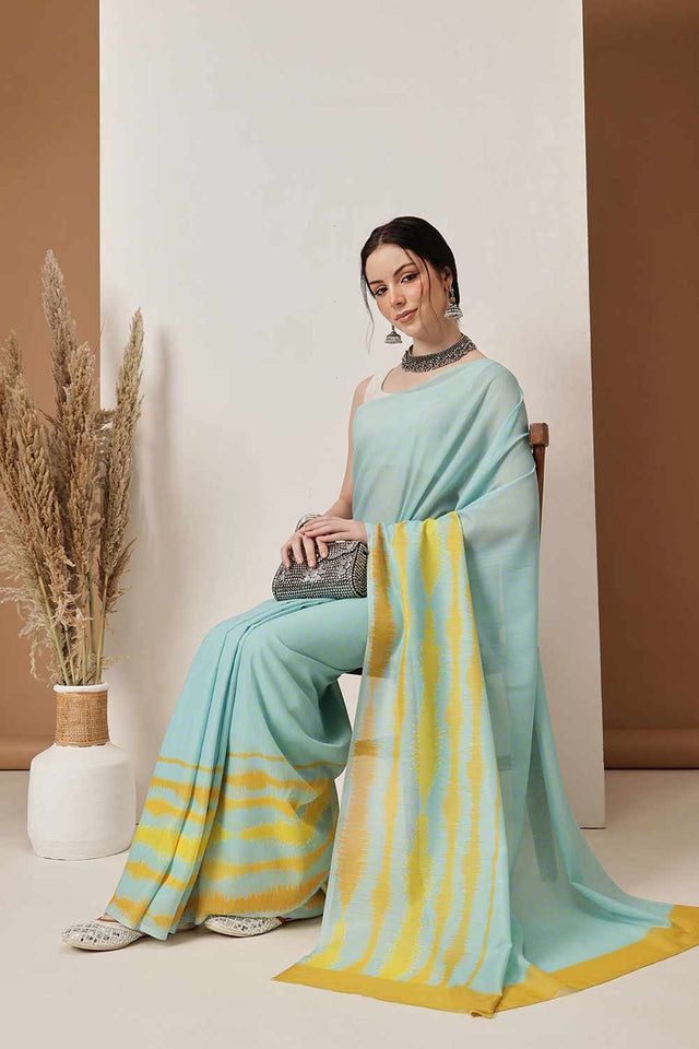 Multi-Color Abstract Printed Cotton Saree