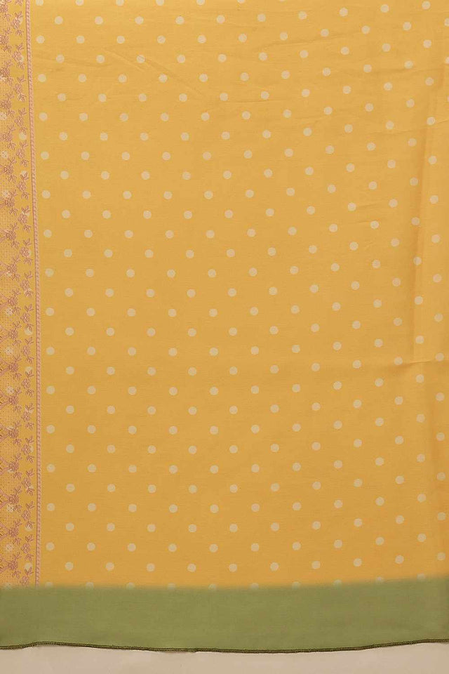 Yellow Printed Cotton Saree