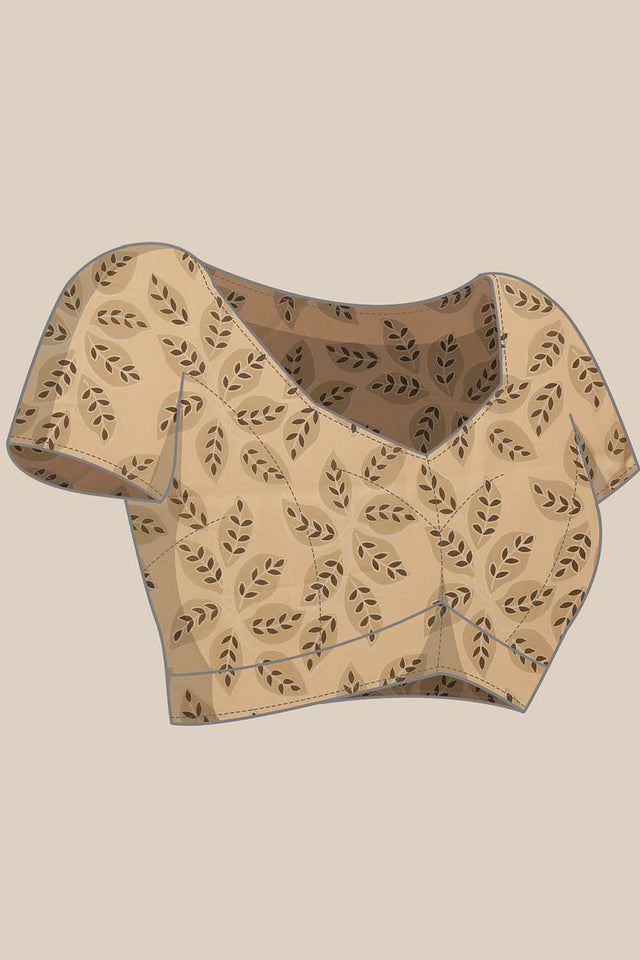 Yellow Printed Cotton Saree