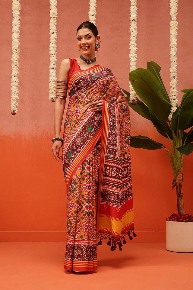 Multi Color Digital Printed Soft Silk Saree