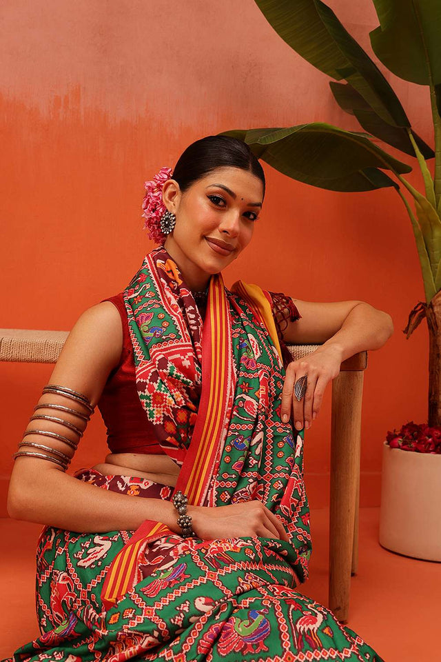 Multi Color Digital Printed Soft Silk Saree