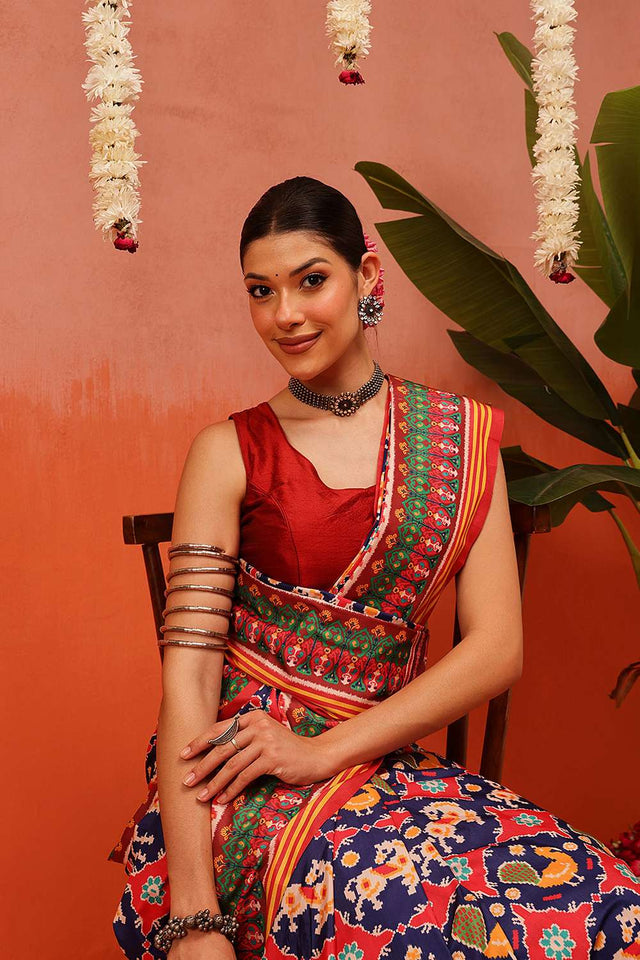 Multi Color Digital Printed Soft Silk Saree