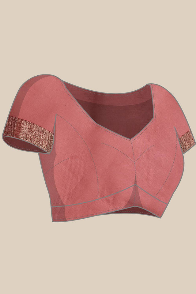 Pink Solid Tissue Saree