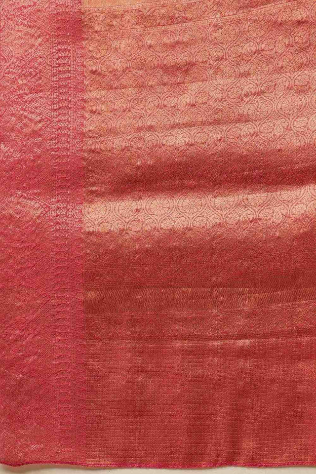 Green Floral Printed Tissue Silk Saree