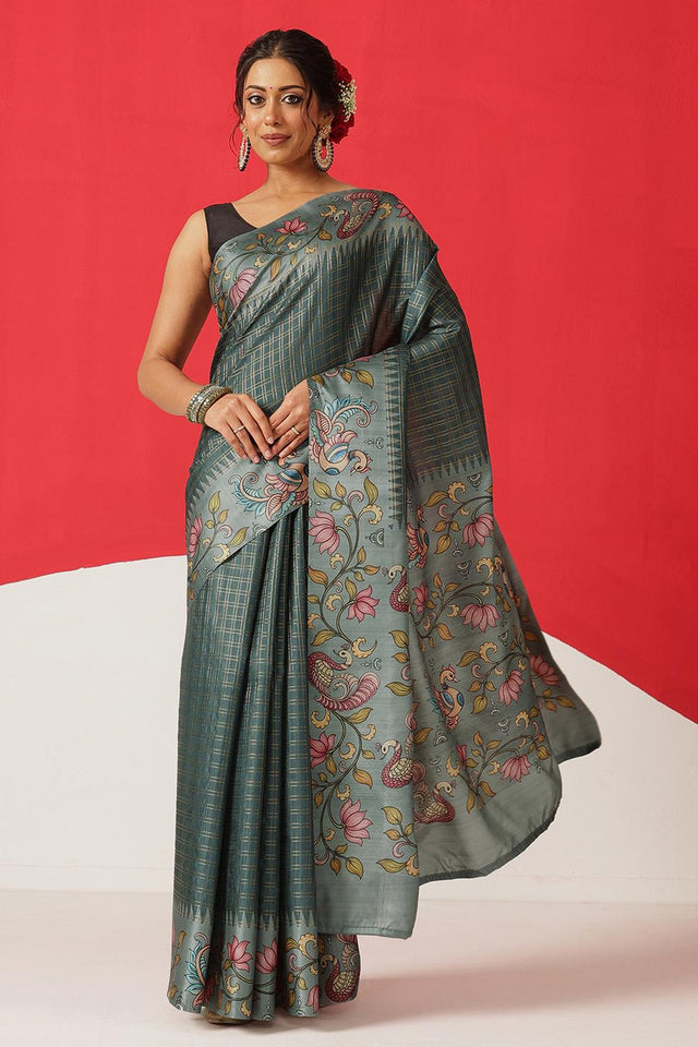 Grey Printed Silk Saree (SZ-DGMAYA-2553)