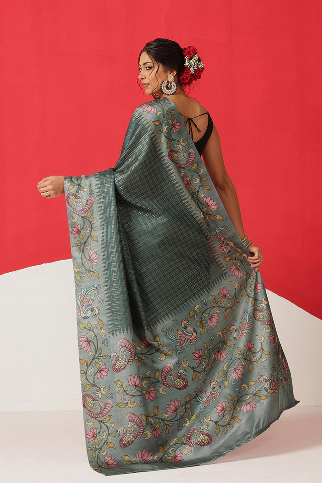 Grey Printed Silk Saree (SZ-DGMAYA-2553)