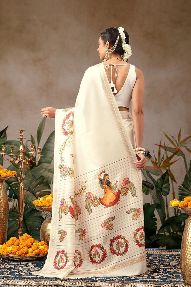 Beige Printed Art Silk Saree (SZ-DGMAYLI-2999)