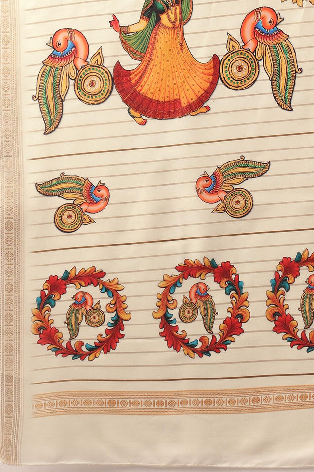 Beige Printed Art Silk Saree (SZ-DGMAYLI-2999)