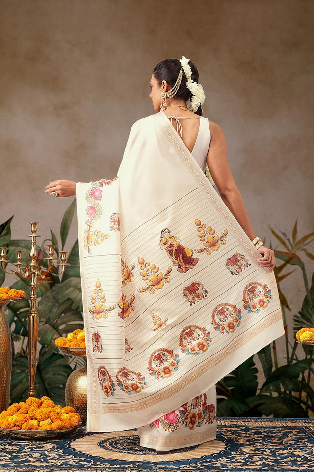 Beige Printed Art Silk Saree (SZ-DGMAYLI-3001)