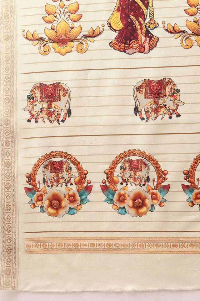 Beige Printed Art Silk Saree (SZ-DGMAYLI-3001)