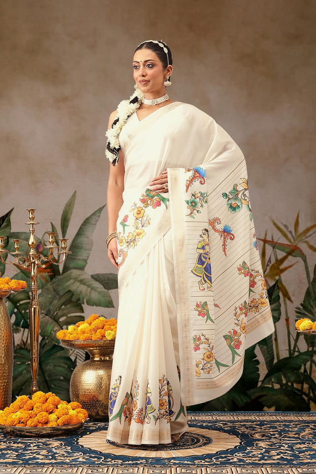 Beige Printed Art Silk Saree (SZ-DGMAYLI-3002)