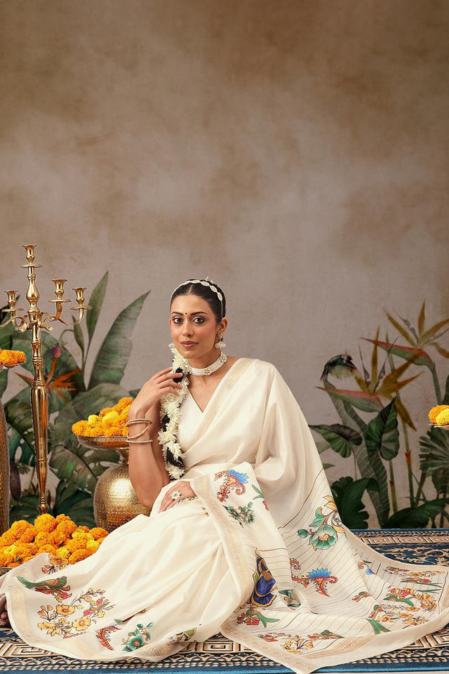 Beige Printed Art Silk Saree (SZ-DGMAYLI-3002)