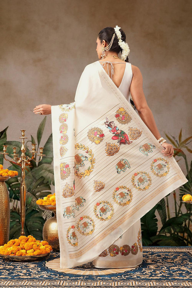 Beige Printed Art Silk Saree (SZ-DGMAYLI-3004)