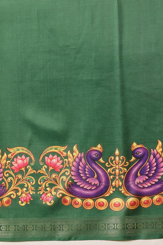 Green Printed Art Silk Saree (SZ-DGMAYLI-GN-3010)