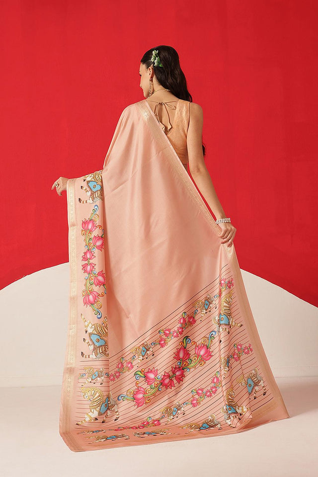 Peach Printed Art Silk Saree (SZ-DGMAYLI-PE-3006)