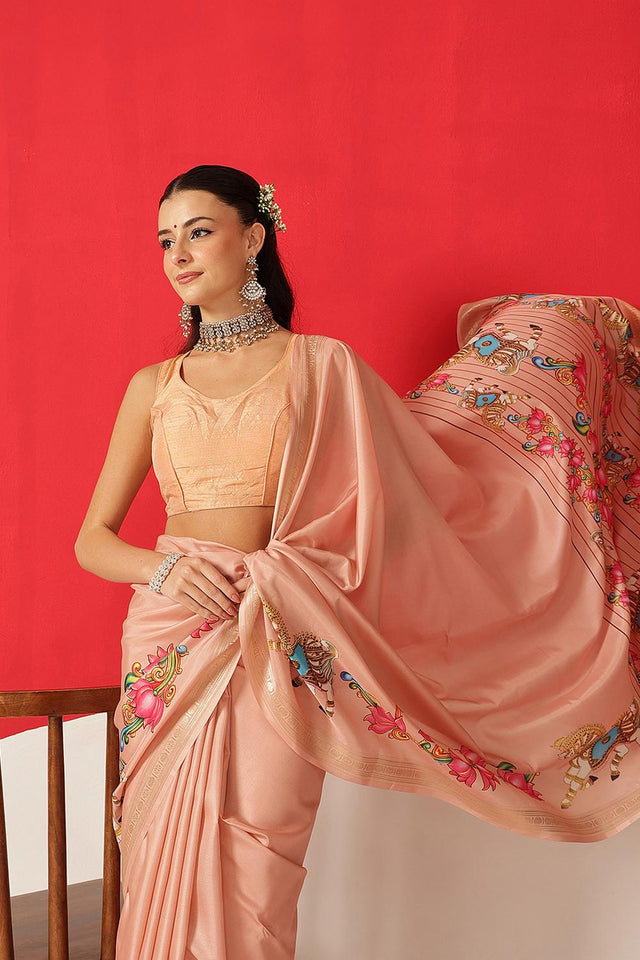 Peach Printed Art Silk Saree (SZ-DGMAYLI-PE-3006)
