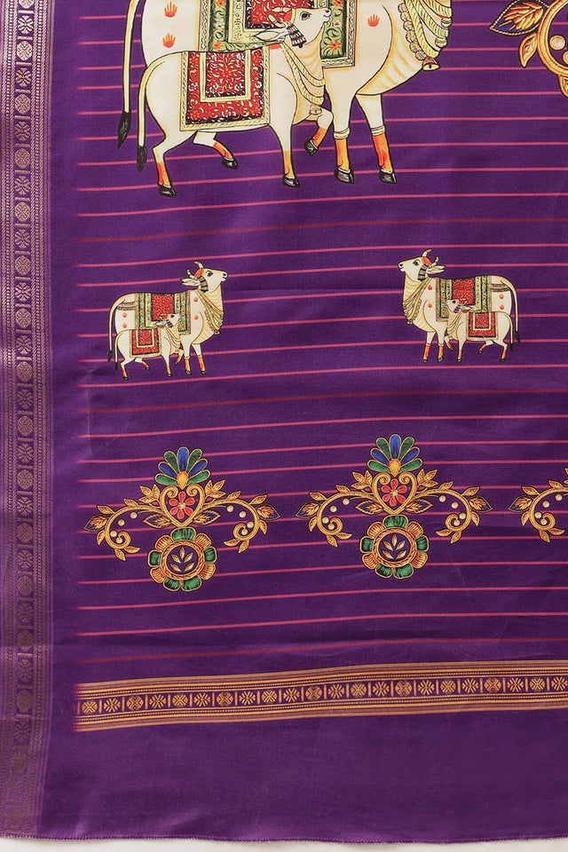 Violet Printed Art Silk Saree (SZ-DGMAYLI-PP-3008)