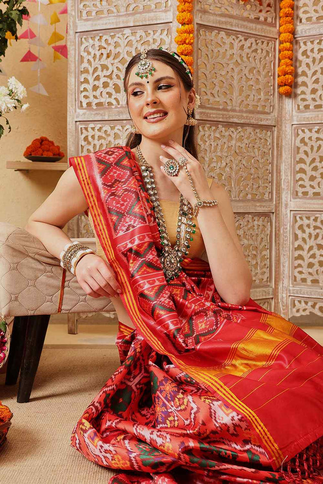 Multi Color Printed Silk Saree