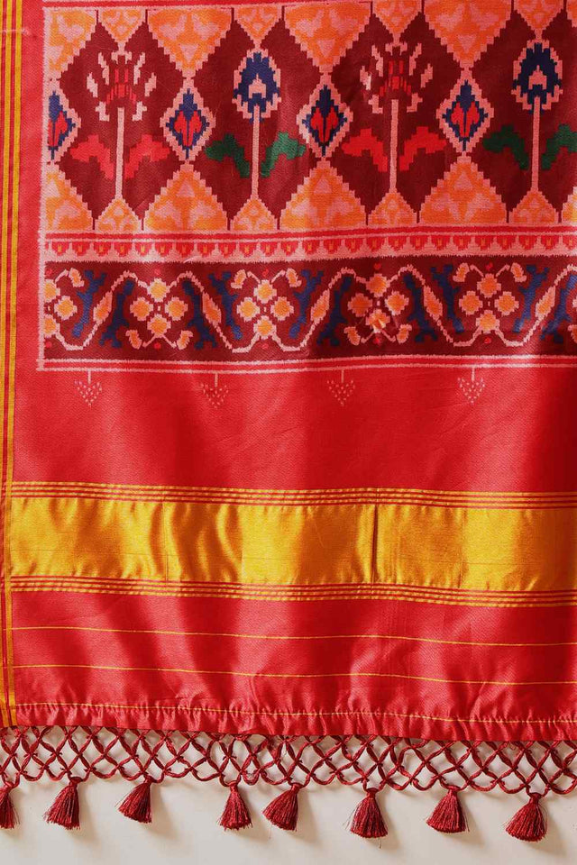 Green Printed Silk Saree