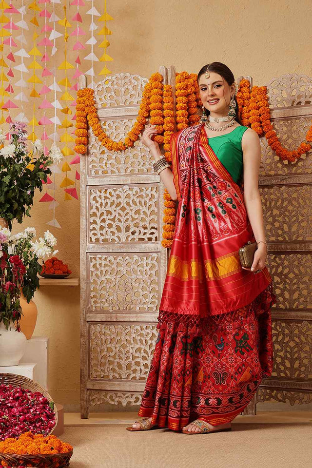 Multi Color Printed Silk Saree