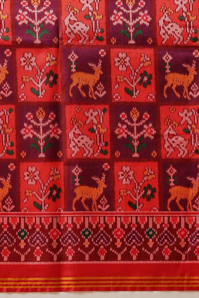 Violet Printed Silk Saree