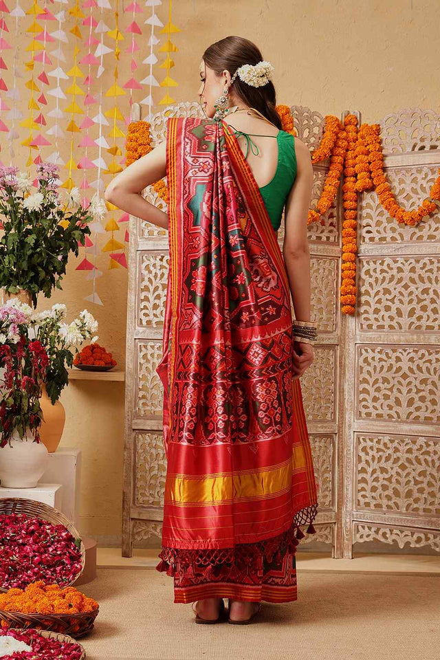 Multi Color Printed Silk Saree