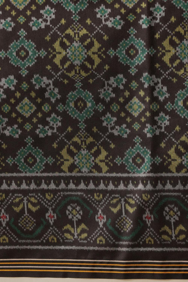 Black Patola Printed Silk Saree