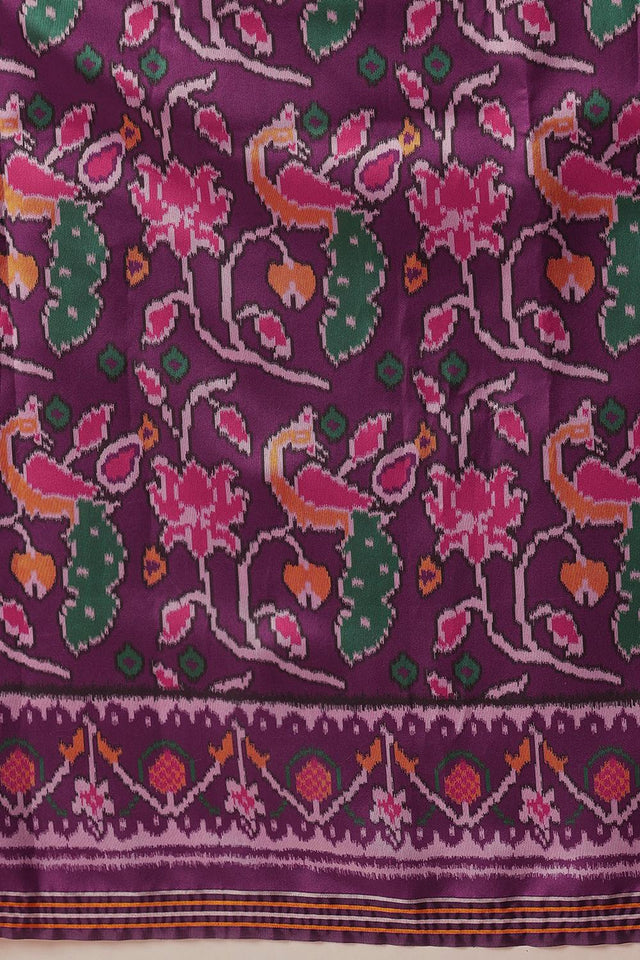 Violet Patola Printed Silk Saree