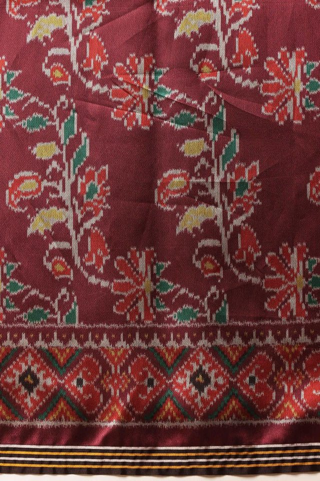 Maroon Patola Printed Silk Saree
