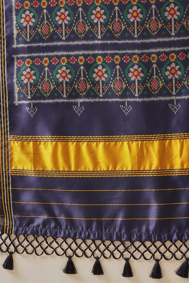 Navy Blue Patola Printed Silk Saree (SZ-DGPATOLA-2968)