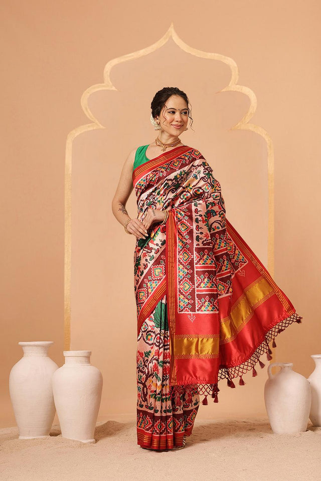 Off White Patola Printed Silk Saree (SZ-DGPATOLA-2972)