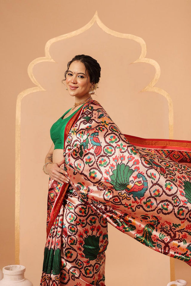 Off White Patola Printed Silk Saree (SZ-DGPATOLA-2972)