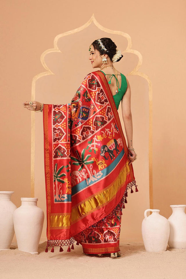 Multi Color Patola Printed Silk Saree (SZ-DGPATOLA-2973)