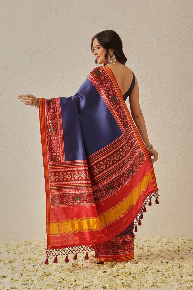Blue Patola Printed Silk Saree (SZ-DGPATOLA-2974)