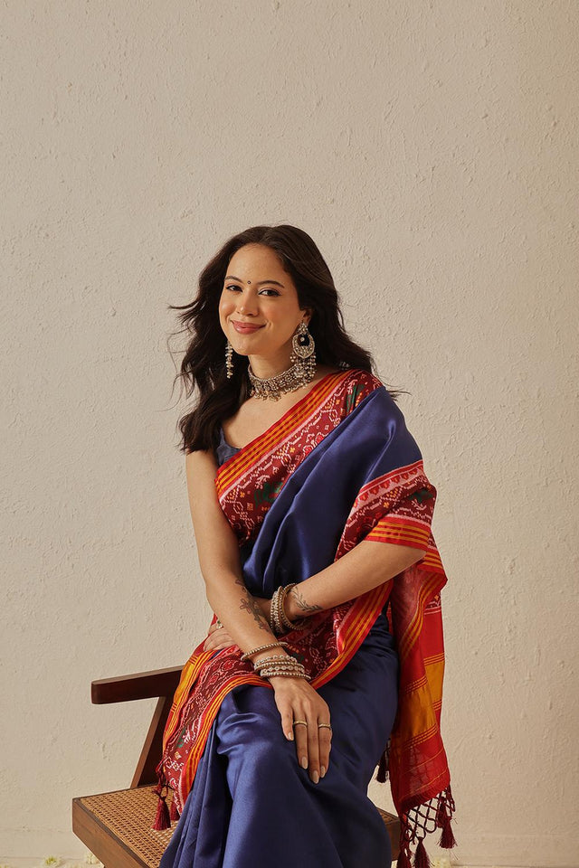 Blue Patola Printed Silk Saree (SZ-DGPATOLA-2974)