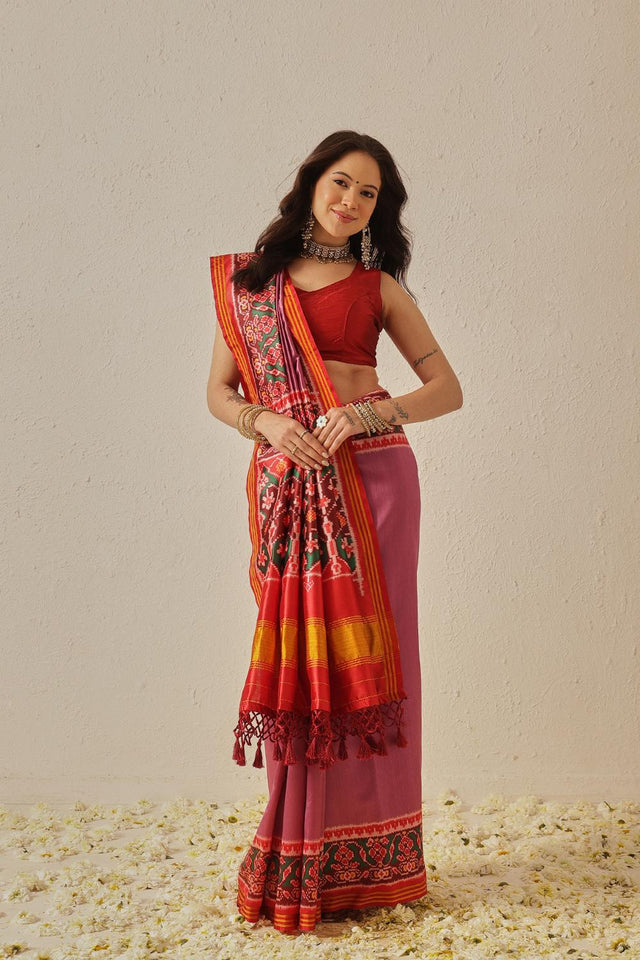 Lavender Patola Printed Silk Saree (SZ-DGPATOLA-2977)