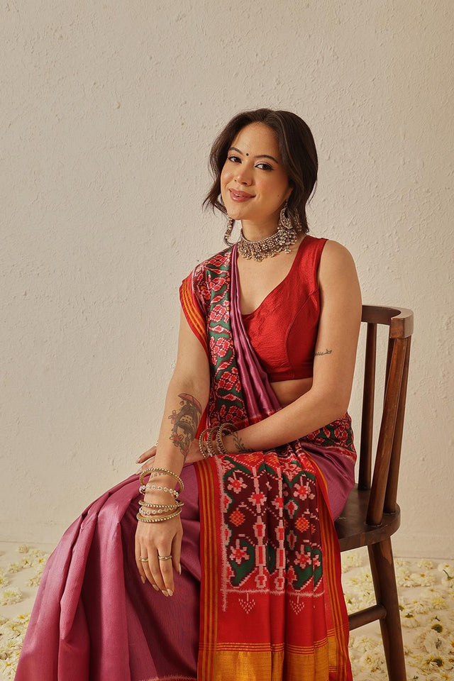 Lavender Patola Printed Silk Saree (SZ-DGPATOLA-2977)