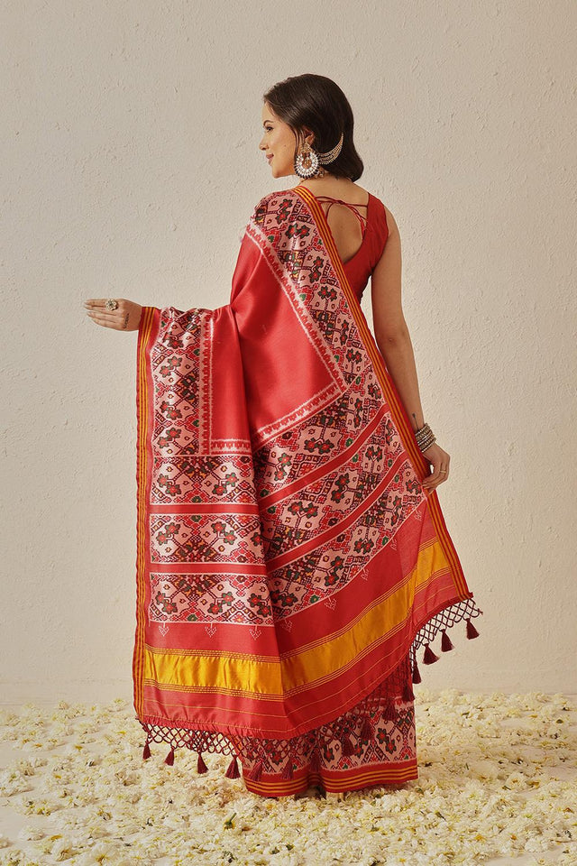 Red Patola Printed Silk Saree (SZ-DGPATOLA-2979)