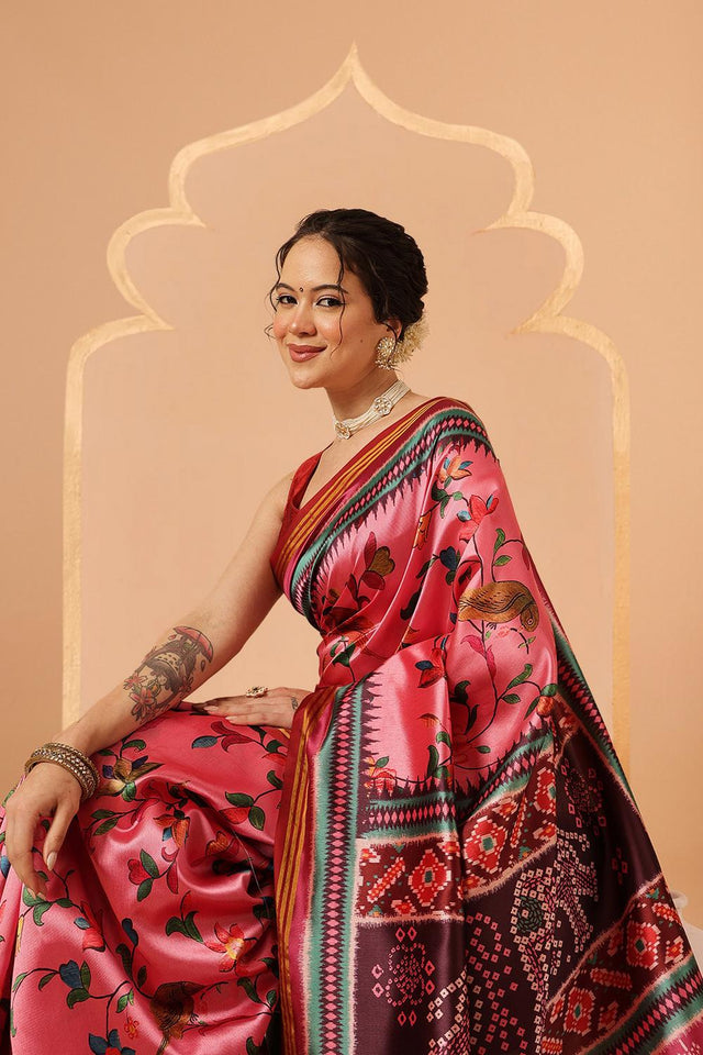 Pink Paithani Printed Silk Saree (SZ-DGPATOLA-2982)