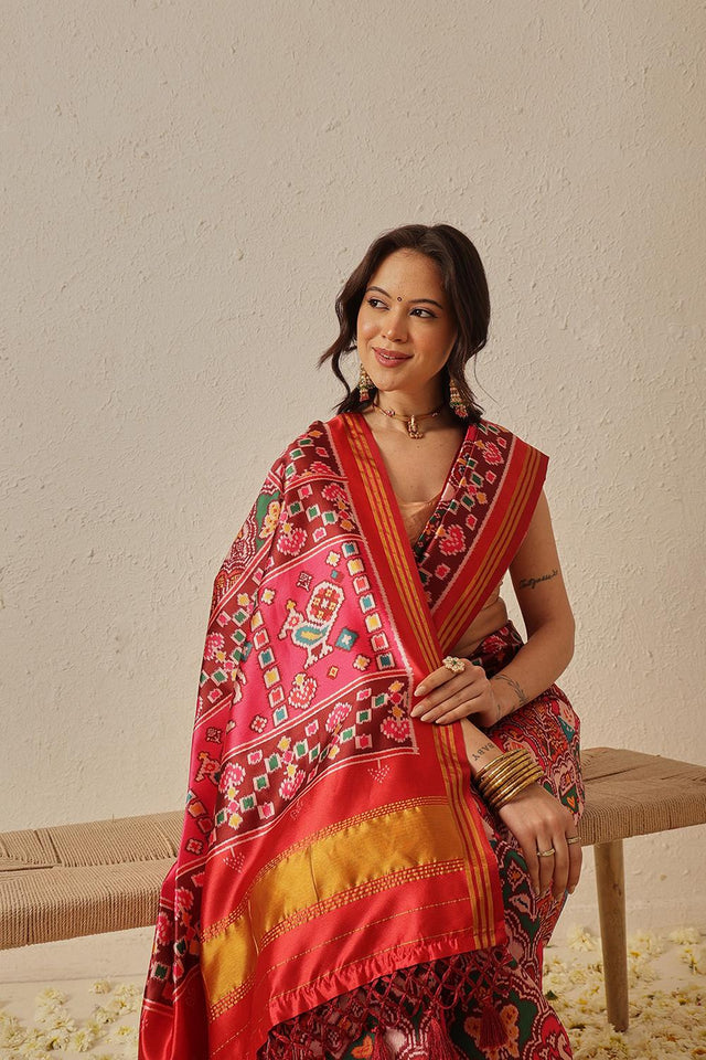 Multi Color Patola Printed Silk Saree (SZ-DGPATOLA-2986)