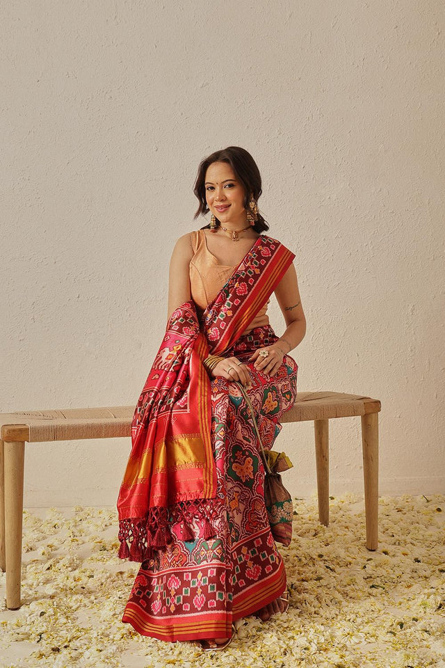 Multi Color Patola Printed Silk Saree (SZ-DGPATOLA-2986)