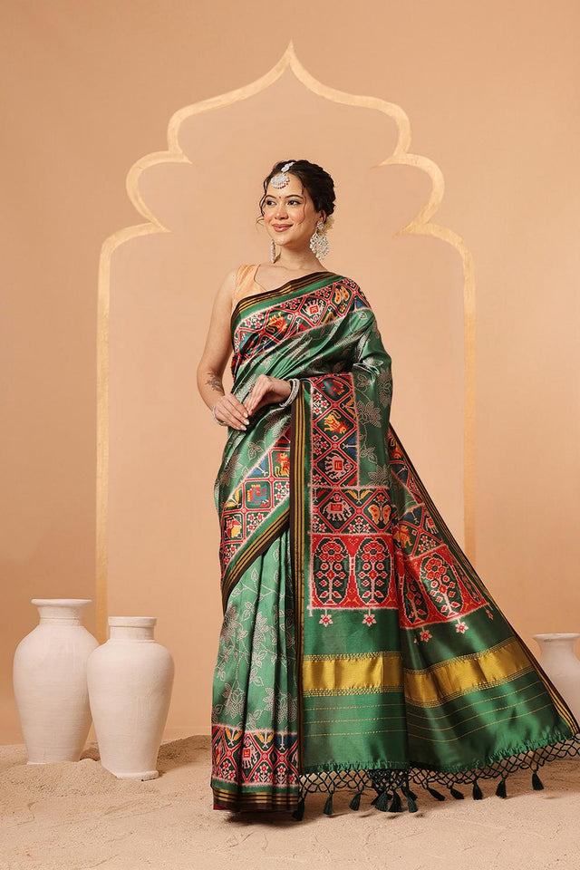 Green Patola Printed Silk Saree (SZ-DGPATOLA-2989)