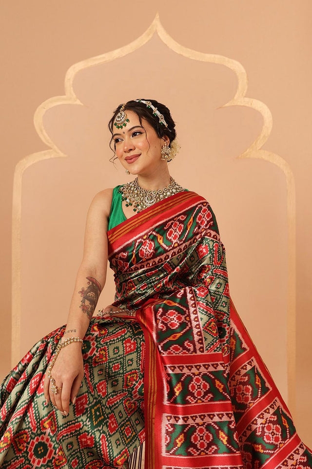 Green Patola Printed Silk Saree (SZ-DGPATOLA-2992)