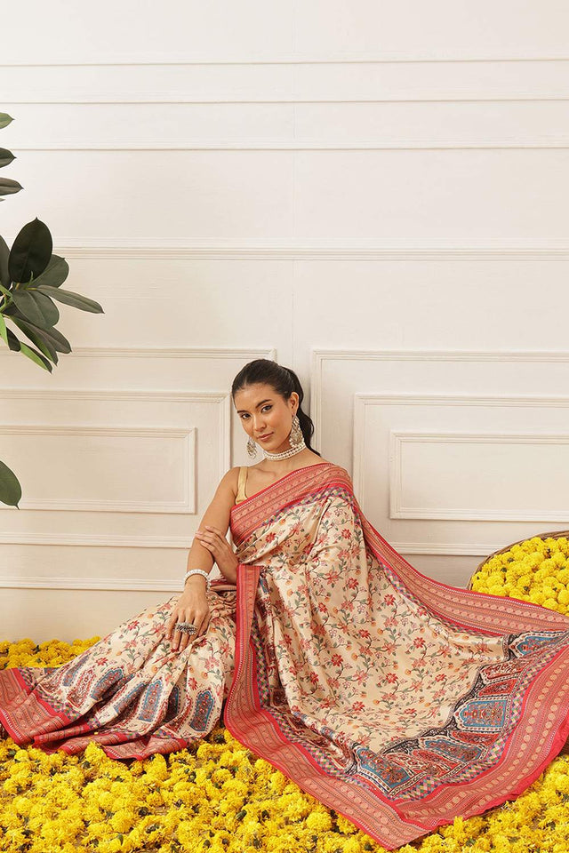 Beige Patola Printed Silk Saree (SZ-DGPATOLA-3015)